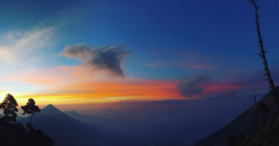 Mountain sunset above the clouds in Bariloche